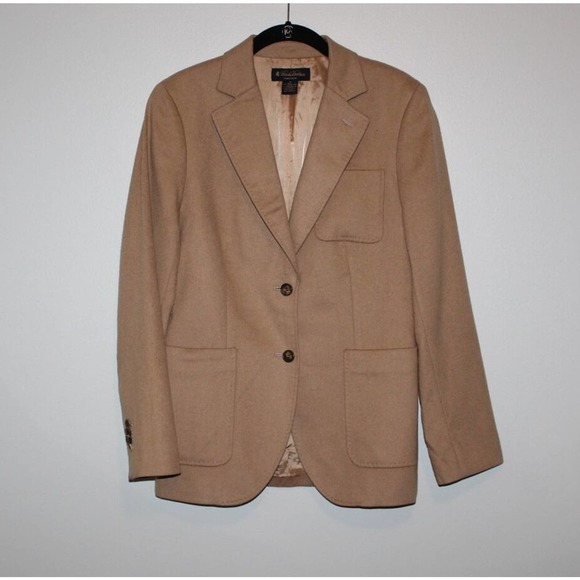 Brooks Brothers Camel Hair Boyfriend Blazer Jacket Italian Tan Women's 8 H14486 - Picture 6 of 12